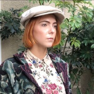 New vintage Linen Jonathan Richard peaked cap